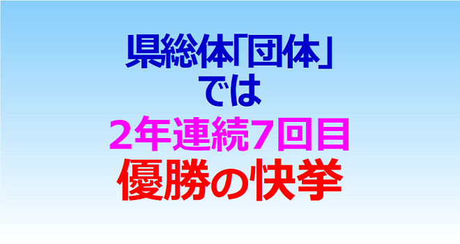 県総体では「団体」で２年連続７回目の優勝