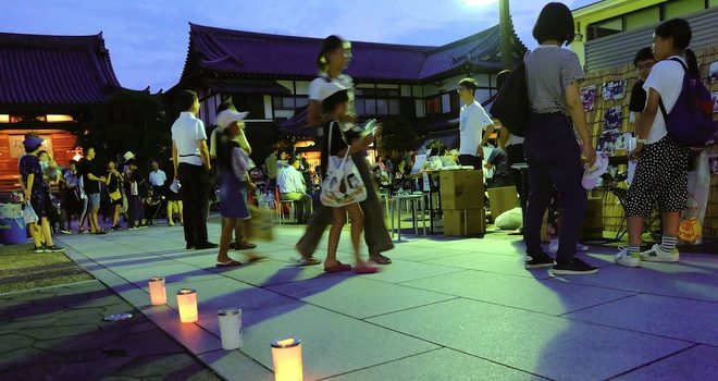 堀江の正福寺で 「盆はお寺で過ごさナイト」を開催