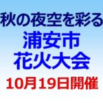 秋の夜空を彩る浦安市花火大会 １０月１９日開催