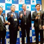 バルドラール浦安 市長に快挙報告 男子チーム：リーグ初優勝　女子チーム：選手権優勝